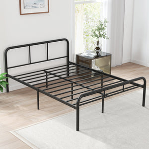 Complete bed frame with headboard and footboard, no box spring required - Black