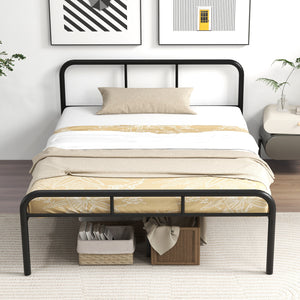Complete bed frame with headboard and footboard, no box spring required - Black