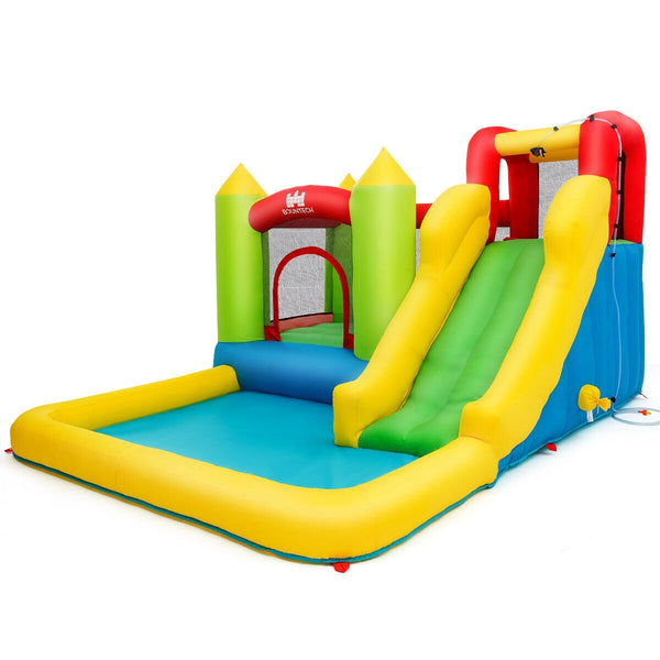 Inflatable Water Slide Jump Bouncer with Fanless Rebound Chamber