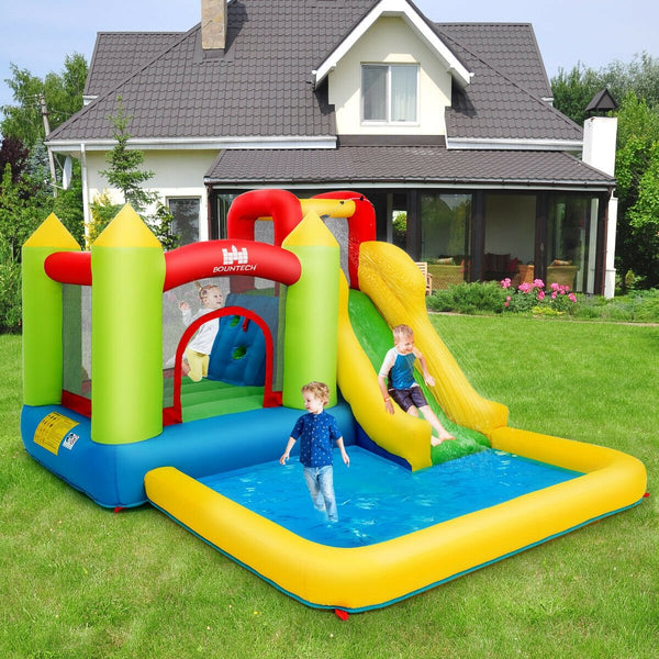 Inflatable Water Slide Jump Bouncer with Fanless Rebound Chamber