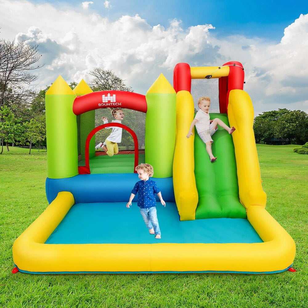 Inflatable Water Slide Jump Bouncer with Fanless Rebound Chamber