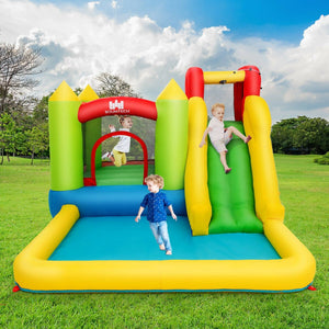 Inflatable Water Slide Jump Bouncer with Fanless Rebound Chamber