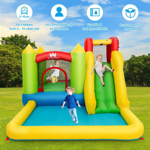 Inflatable Water Slide Jump Bouncer with Fanless Rebound Chamber