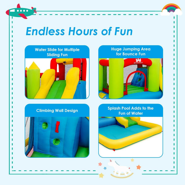 Inflatable Water Slide Jump Bouncer with Fanless Rebound Chamber