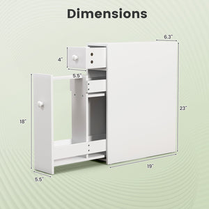 Space-saving white bathroom storage cabinet