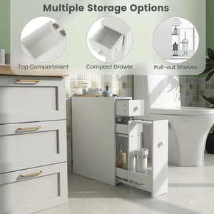 Space-saving white bathroom storage cabinet