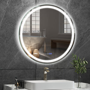 32-inch anti-fog bathroom wall mirror with 3-color LED lights