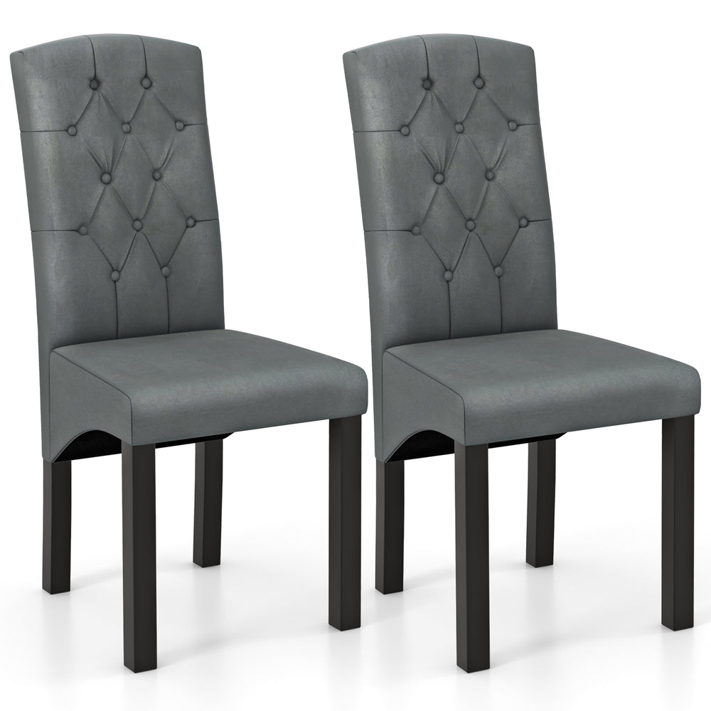 Modern dining chair with high back and high-density foam cushion - Dark Grey