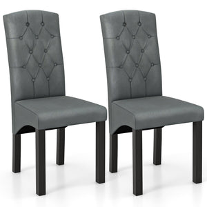 Modern dining chair with high back and high-density foam cushion - Dark Grey