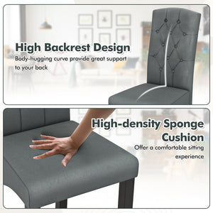 Modern dining chair with high back and high-density foam cushion - Dark Grey