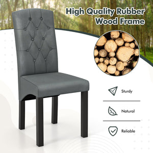 Modern dining chair with high back and high-density foam cushion - Dark Grey