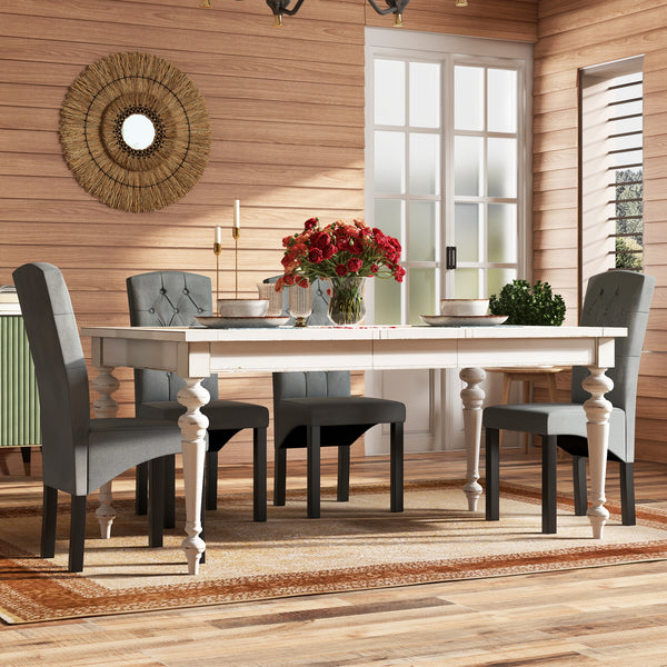 Modern dining chair with high back and high-density foam cushion - Dark Grey