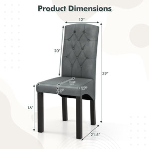 Modern dining chair with high back and high-density foam cushion - Dark Grey