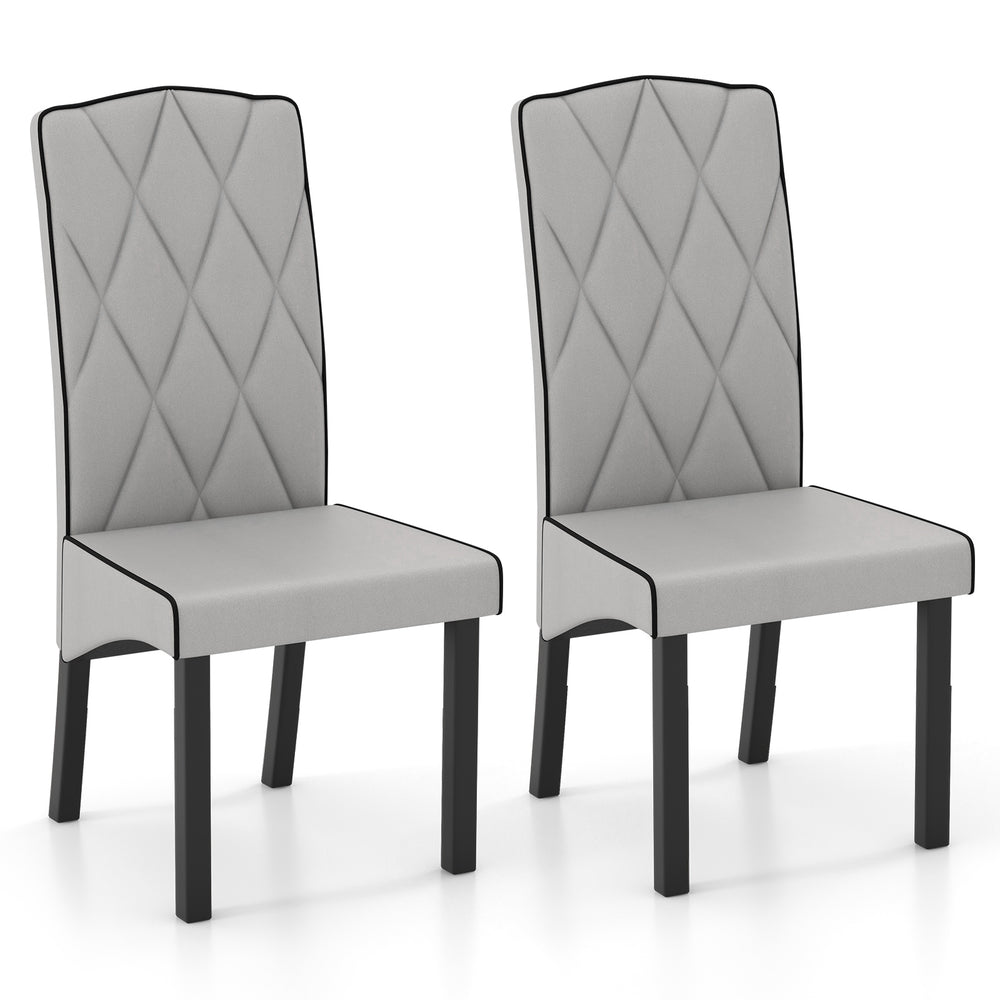 Modern dining chair with high back - Light grey