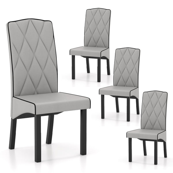 Modern dining chair with high back - Light grey