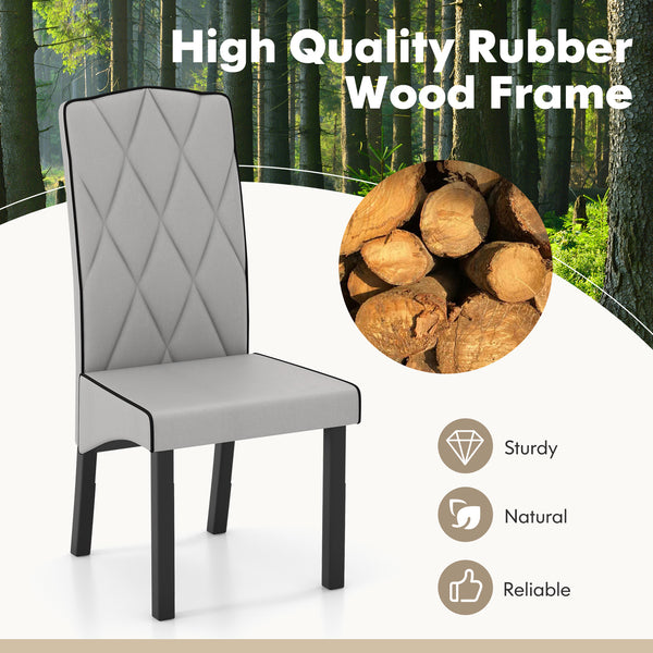 Modern dining chair with high back - Light grey