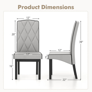 Modern dining chair with high back - Light grey