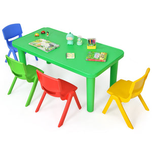 Children's table and 4 chairs set in colorful plastic