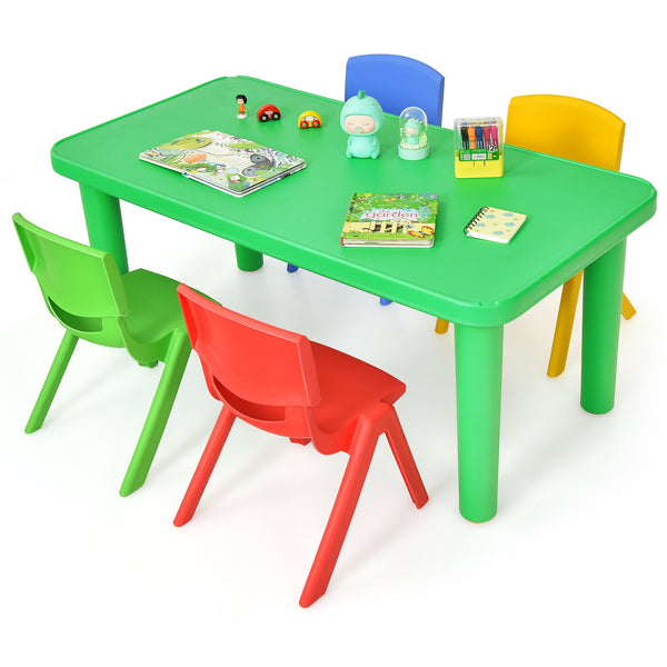 Children's table and 4 chairs set in colorful plastic