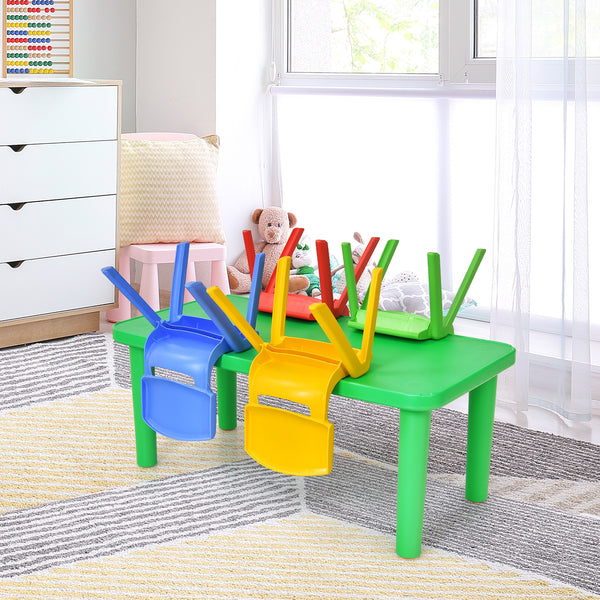 Children's table and 4 chairs set in colorful plastic