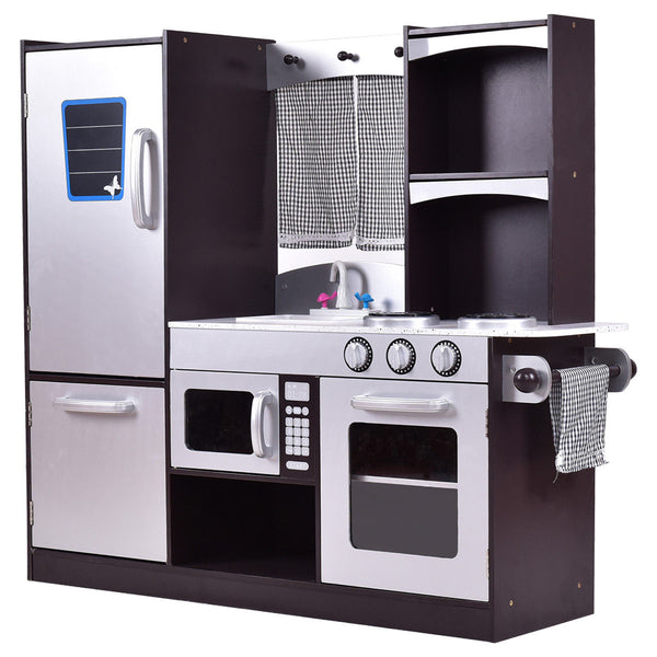 Children's Wooden Modern Kitchen Pretend Play Set