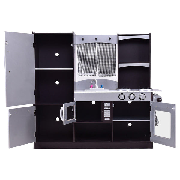 Children's Wooden Modern Kitchen Pretend Play Set