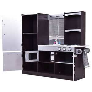 Children's Wooden Modern Kitchen Pretend Play Set