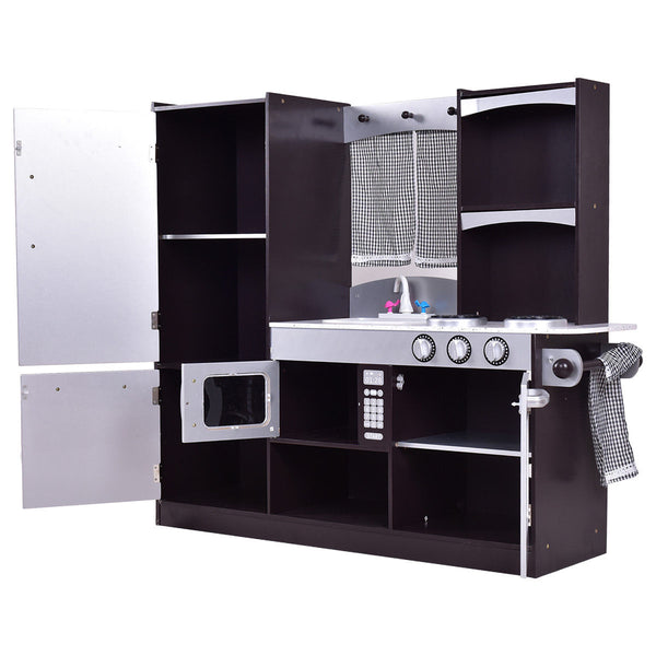 Children's Wooden Modern Kitchen Pretend Play Set