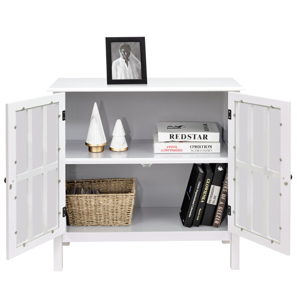 Glass Door Console Storage Buffet