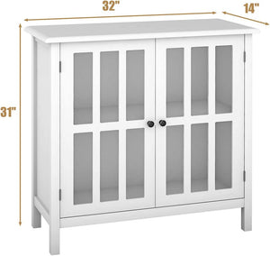 Glass Door Console Storage Buffet