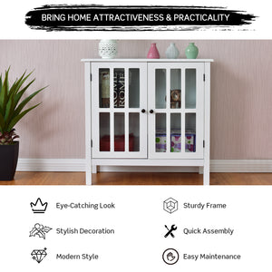 Glass Door Console Storage Buffet