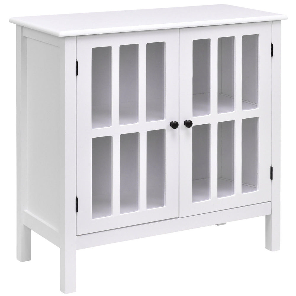 Glass Door Console Storage Buffet