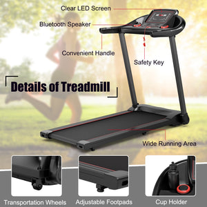 2.25HP Electric Treadmill with Speaker and App Control