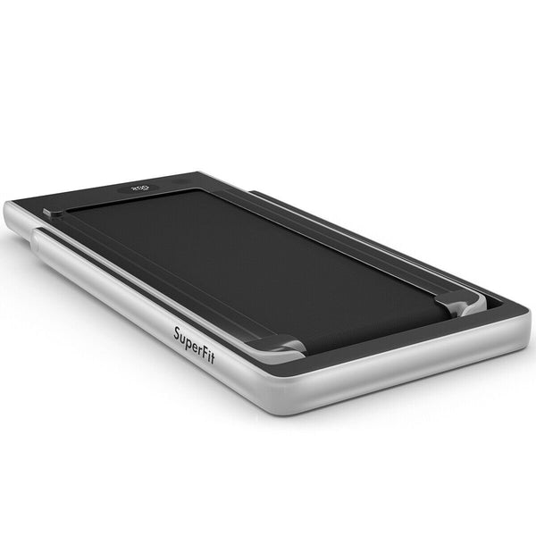 2-in-1 Motorized Electric Treadmill with Dual Display - Silver