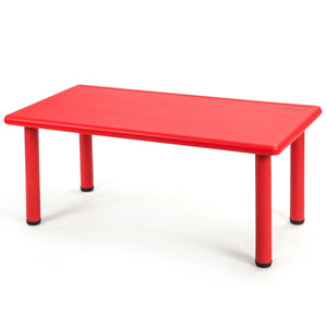 Rectangular plastic learning and play table for children - Red