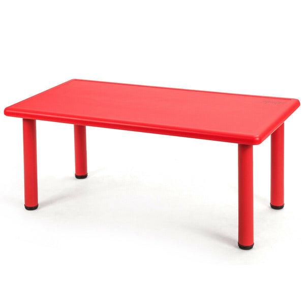 Rectangular plastic learning and play table for children - Red