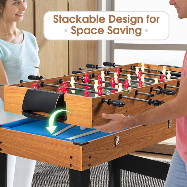 3-in-1 Combination Game Table: Soccer, Billiards, Slide Hockey