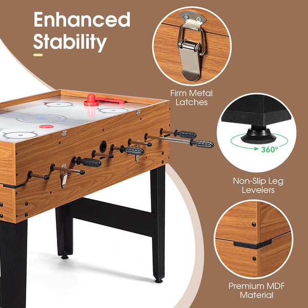 3-in-1 Combination Game Table: Soccer, Billiards, Slide Hockey