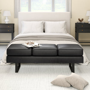 Waiting room bench with metal legs - Black