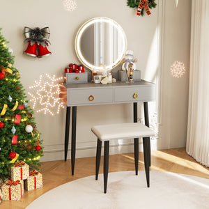 Vanity set with grey mirror