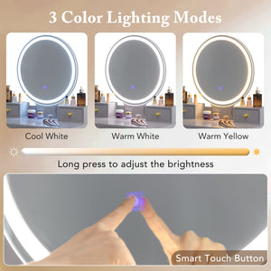 Vanity set with grey mirror