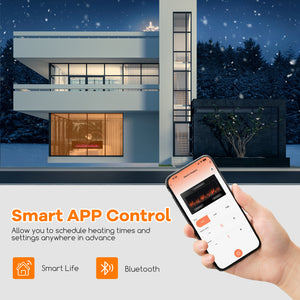 Cheminée électrique ultra-mince de 42 pouces avec cristaux décoratifs et contrôle intelligent par application - 42 pouces