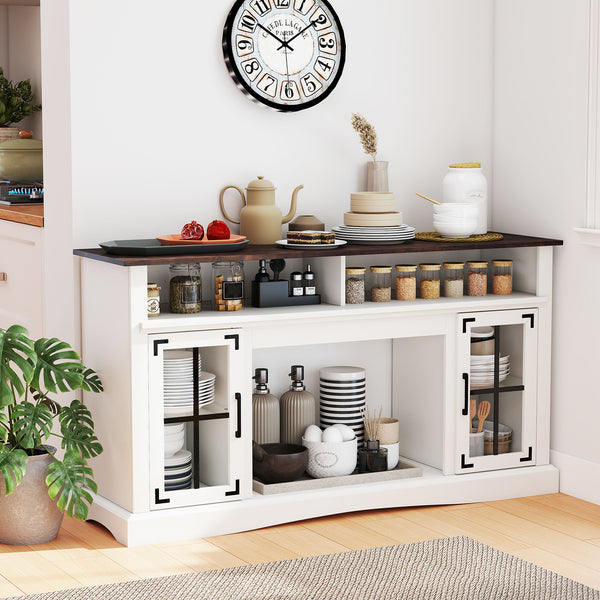 TV stand with LED lights and remote control - Black