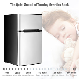 3.2 cu. ft. Compact Stainless Steel Refrigerator - Gray