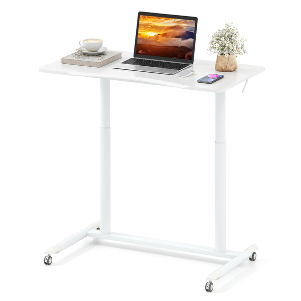 Height-adjustable computer desk, sit-stand rolling table
