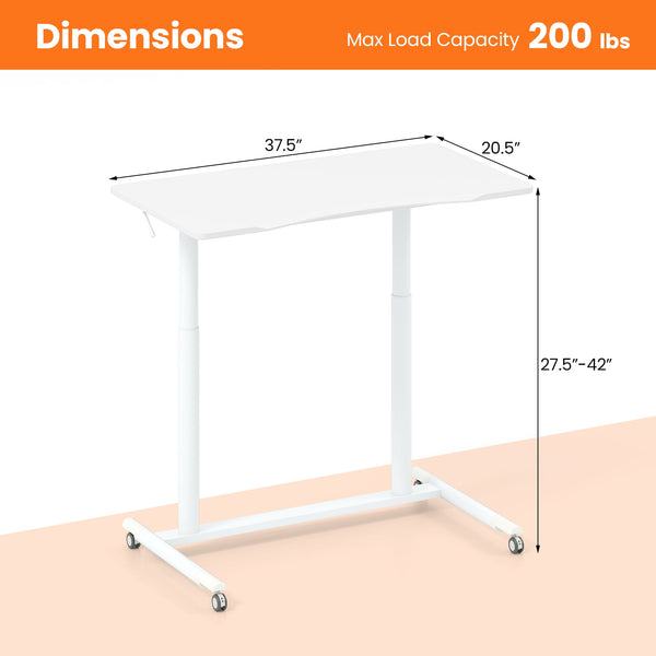 Height-adjustable computer desk, sit-stand rolling table