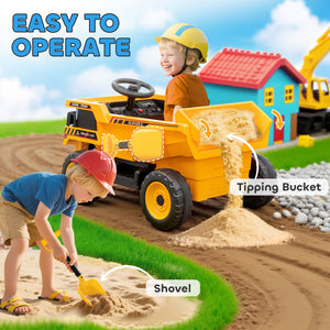 12V Dump Truck with Electric Tipper and Remote Control, Yellow