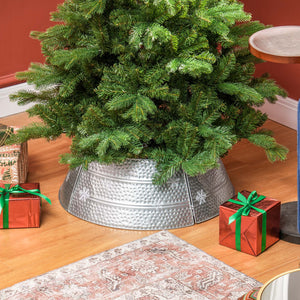 66cm Christmas Tree Skirt with Snowflake Pattern