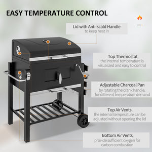 Portable stainless steel charcoal barbecue