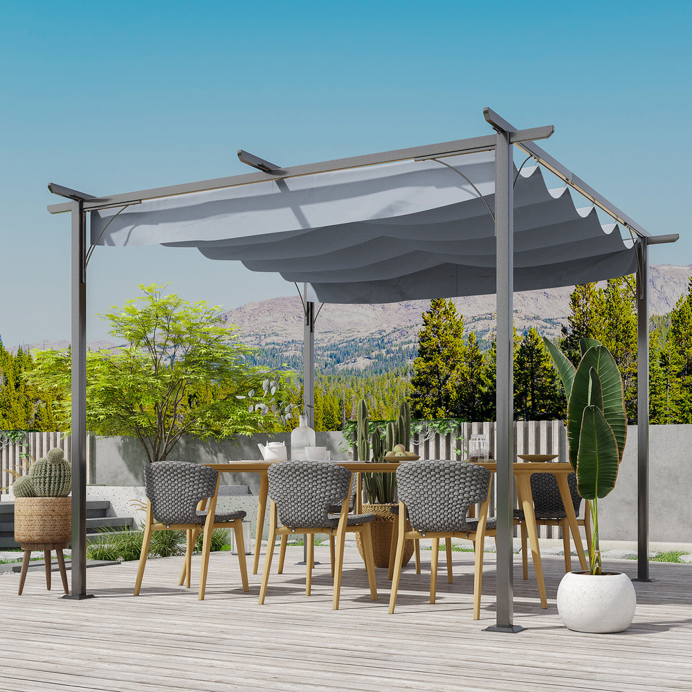 Retractable pergola 10 x 10, grey